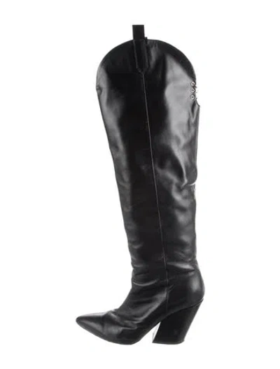 Pre-owned Iro Leather Western Boots In Black