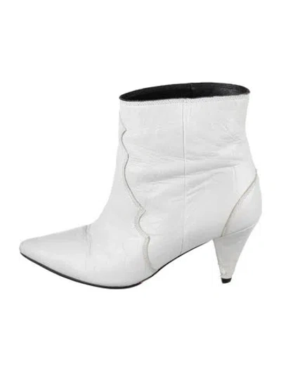 Pre-owned Iro Leather Western Boots In White