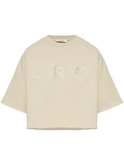 Iro Linda Logo-print Cotton T-shirt In Beige