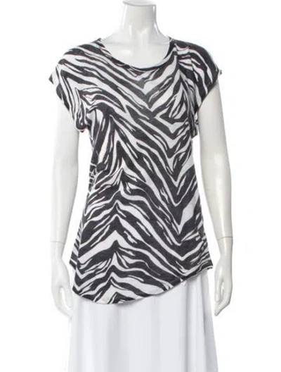 Pre-owned Iro Linen Animal Print Top In Black