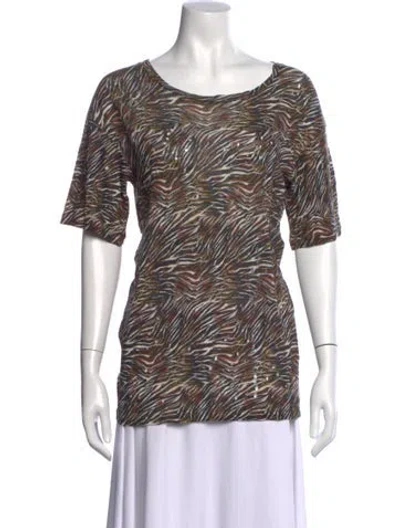 Pre-owned Iro Linen Animal Print Top W/ Tags In Neutral