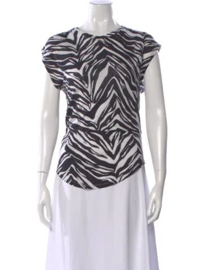 Pre-owned Iro Linen Animal Print T-shirt In Black