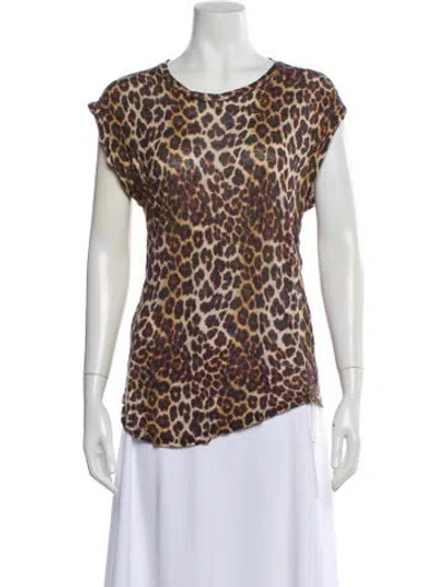 Pre-owned Iro Linen Animal Print T-shirt In Multi