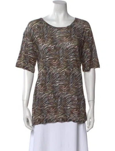 Pre-owned Iro Linen Animal Print T-shirt W/ Tags