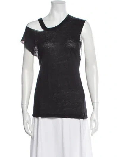 Pre-owned Iro Linen Asymmetrical Top In Gray