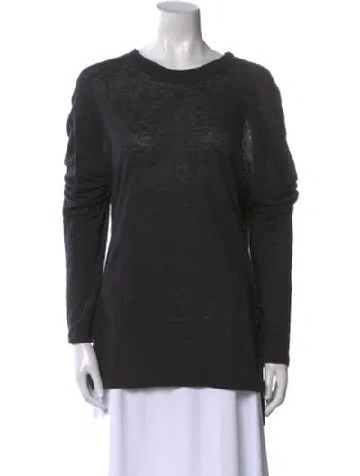 Pre-owned Iro Linen Bateau Neckline Sweatshirt In Black