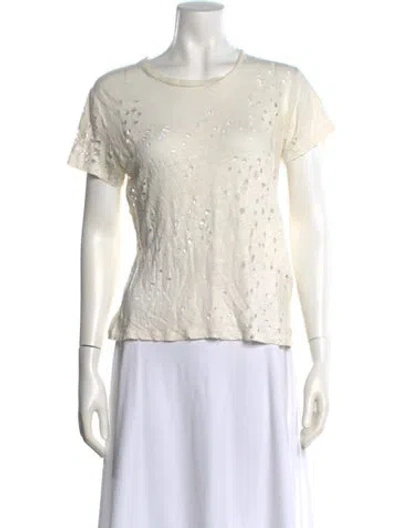 Pre-owned Iro Linen Bateau Neckline T-shirt In Neutral