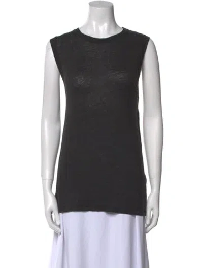 Pre-owned Iro Linen Crew Neck Top In Black