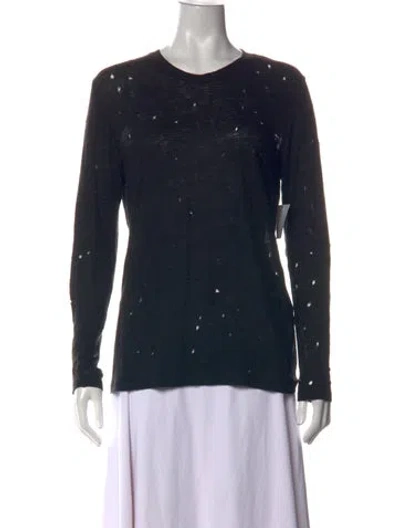 Pre-owned Iro Linen Crew Neck Top In Black