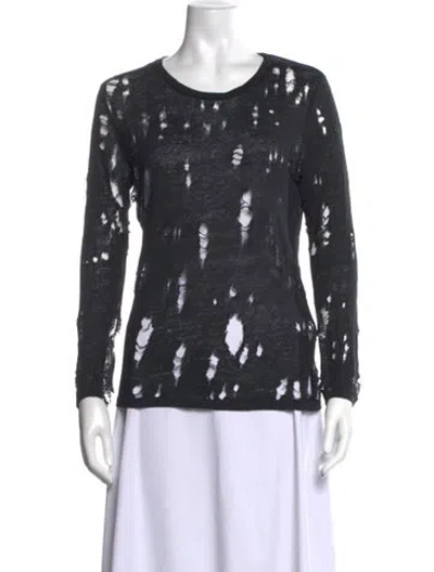 Pre-owned Iro Linen Crew Neck Top In Black