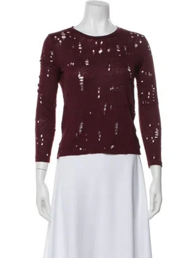 Pre-owned Iro Linen Crew Neck Top In Burgundy