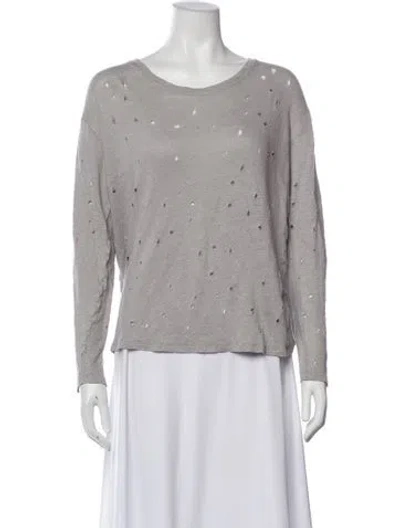 Pre-owned Iro Linen Crew Neck Top In Gray