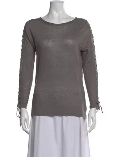 Pre-owned Iro Linen Crew Neck Top In Gray