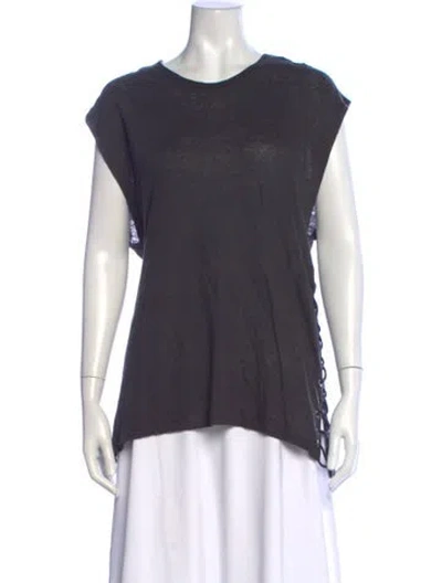 Pre-owned Iro Linen Crew Neck Top In Gray