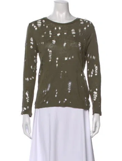 Pre-owned Iro Linen Crew Neck Top In Green