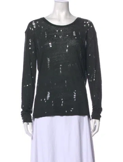 Pre-owned Iro Linen Crew Neck Top In Green