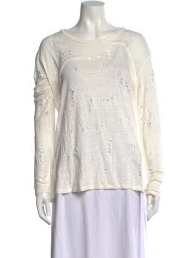 Pre-owned Iro Linen Crew Neck Top In Neutral