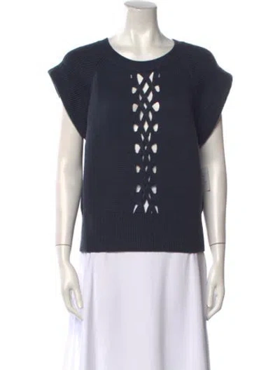 Pre-owned Iro Linen Crew Neck Top W/ Tags In Blue