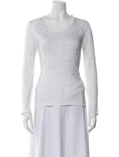 Pre-owned Iro Linen Crew Neck Top In White