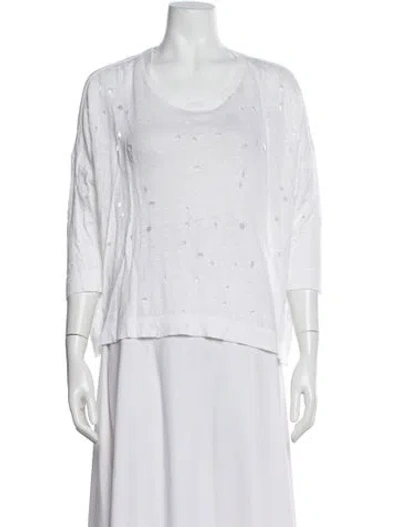 Pre-owned Iro Linen Crew Neck Top In White