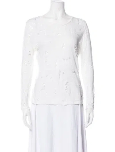 Pre-owned Iro Linen Crew Neck Top In White