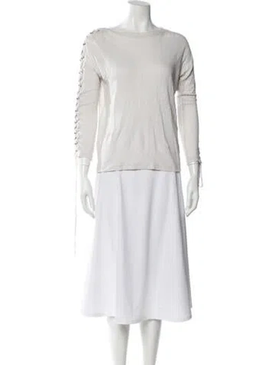 Pre-owned Iro Linen Crew Neck Top In White