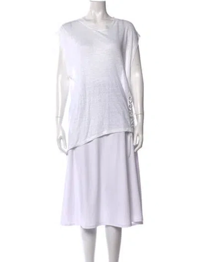 Pre-owned Iro Linen Crew Neck Top In White