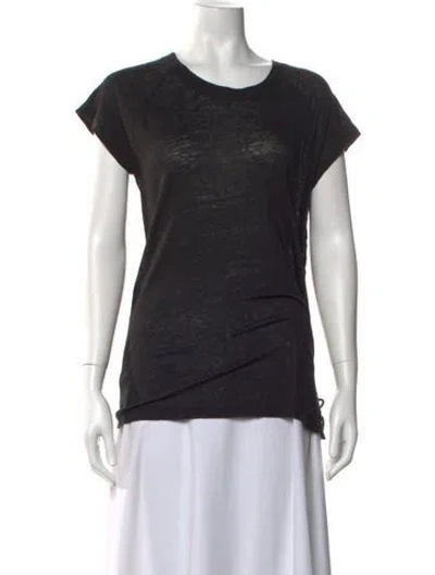 Pre-owned Iro Linen Crew Neck T-shirt In Black