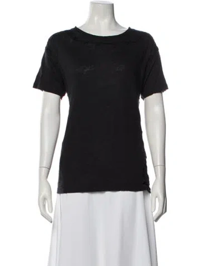 Pre-owned Iro Linen Crew Neck T-shirt In Black