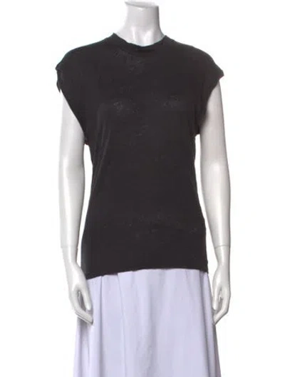 Pre-owned Iro Linen Crew Neck T-shirt In Black