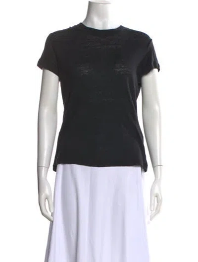 Pre-owned Iro Linen Crew Neck T-shirt In Black