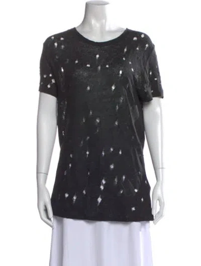 Pre-owned Iro Linen Crew Neck T-shirt In Black