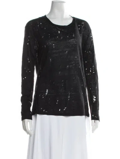 Pre-owned Iro Linen Crew Neck T-shirt In Black