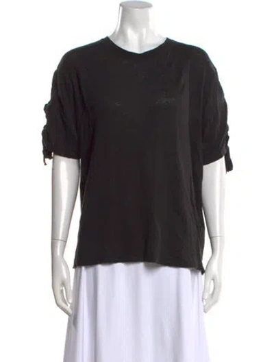 Pre-owned Iro Linen Crew Neck T-shirt In Black