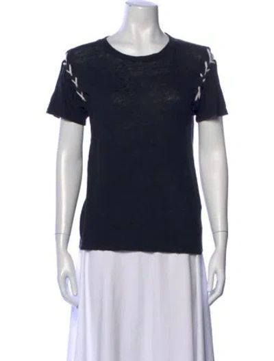 Pre-owned Iro Linen Crew Neck T-shirt In Black