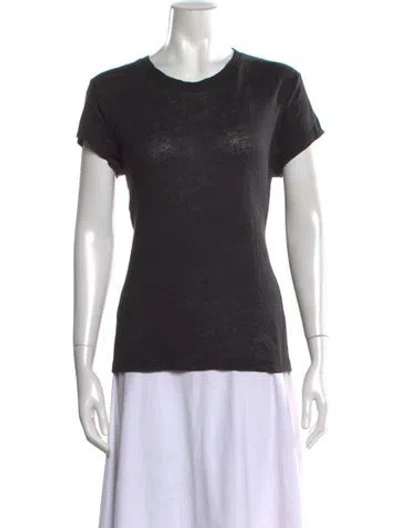 Pre-owned Iro Linen Crew Neck T-shirt In Black