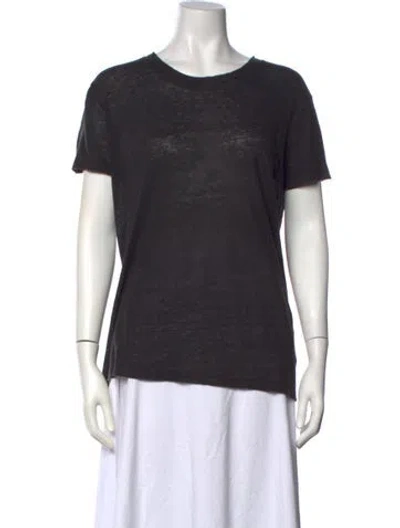 Pre-owned Iro Linen Crew Neck T-shirt In Black