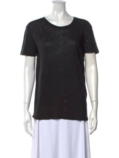 Pre-owned Iro Linen Crew Neck T-shirt In Black