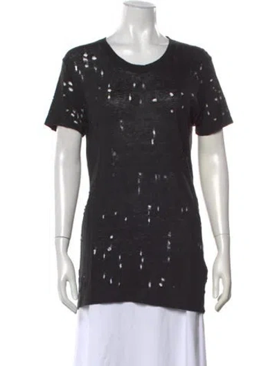Pre-owned Iro Linen Crew Neck T-shirt In Black