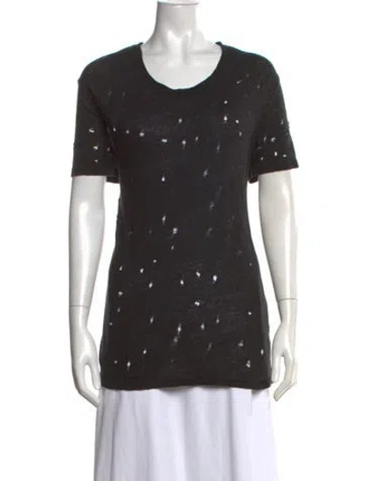 Pre-owned Iro Linen Crew Neck T-shirt In Black
