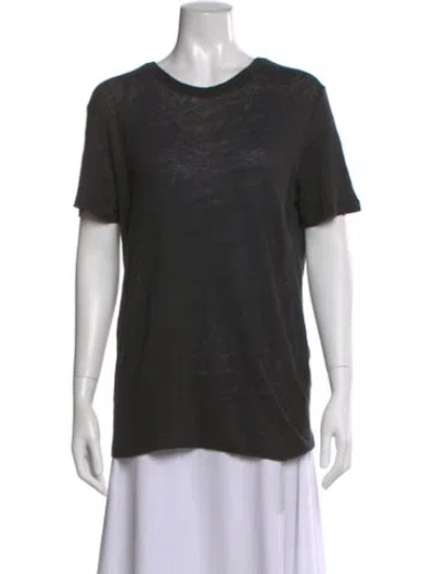 Pre-owned Iro Linen Crew Neck T-shirt In Black