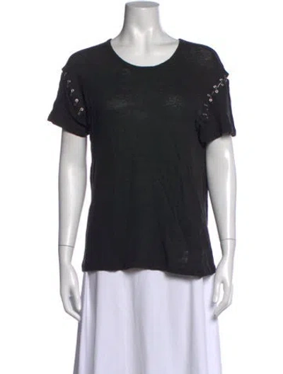 Pre-owned Iro Linen Crew Neck T-shirt In Black