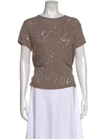 Pre-owned Iro Linen Crew Neck T-shirt In Brown