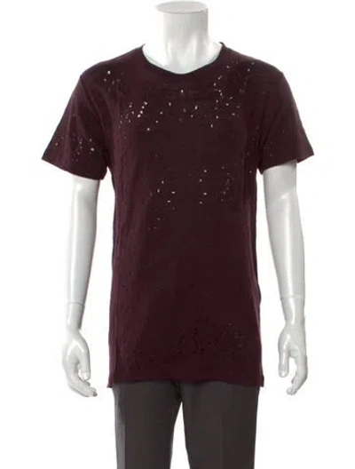Pre-owned Iro Linen Crew Neck T-shirt In Burgundy