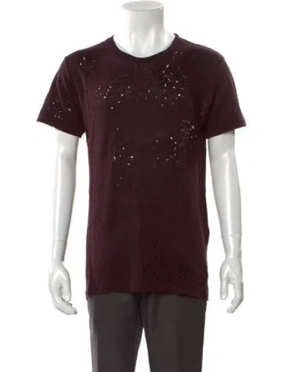 Pre-owned Iro Linen Crew Neck T-shirt In Burgundy