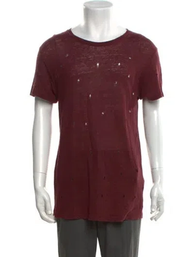 Pre-owned Iro Linen Crew Neck T-shirt In Burgundy