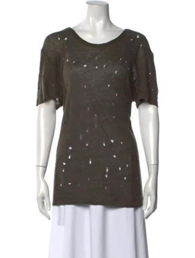Pre-owned Iro Linen Crew Neck T-shirt In Green