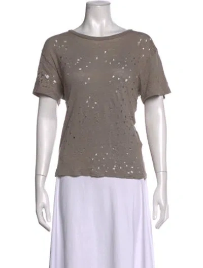 Pre-owned Iro Linen Crew Neck T-shirt In Grey
