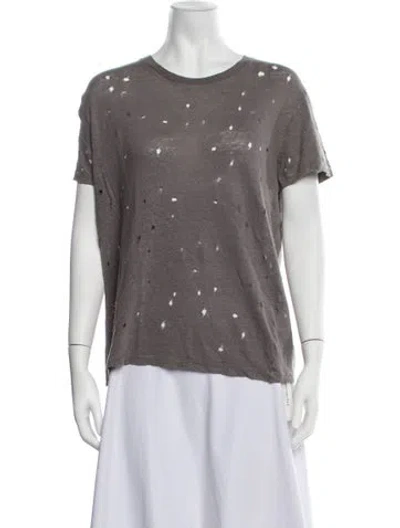 Pre-owned Iro Linen Crew Neck T-shirt In Grey