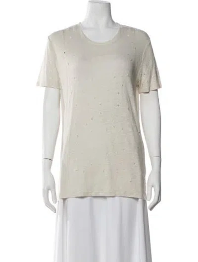 Pre-owned Iro Linen Crew Neck T-shirt In Neutral